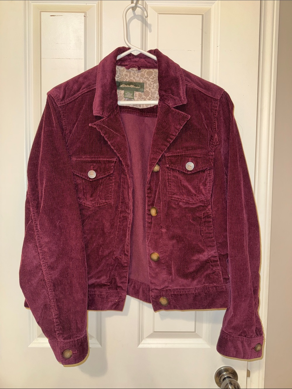 Eddie Bauer Women’s Corduroy  Jacket Burgundy/Purple Size Large